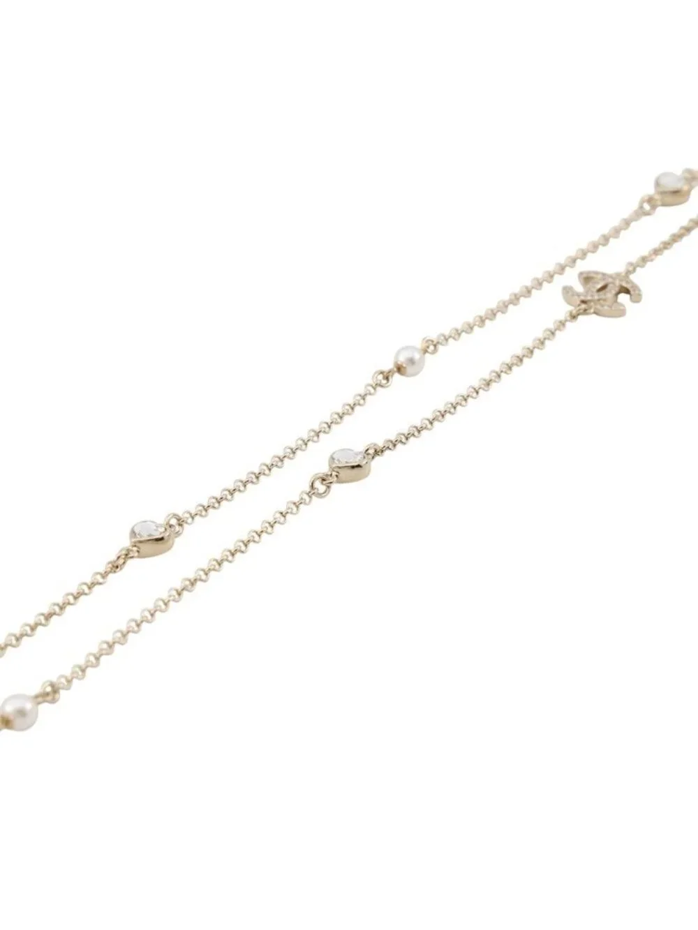 Chanel Necklace CC Logo Faux Pearl Long